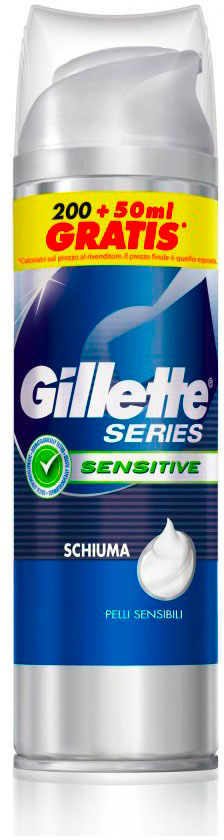 Gillette Series Sensitive Schiuma Da Barba Pelli Sensibili 200+50 Ml ...