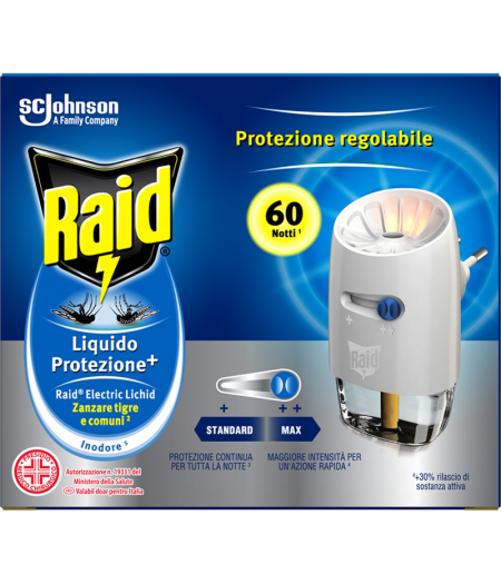 RAID DIFFUSORE E RICARICA LIQUIDA INODORE PROTEZIONE E 60 NOTTI