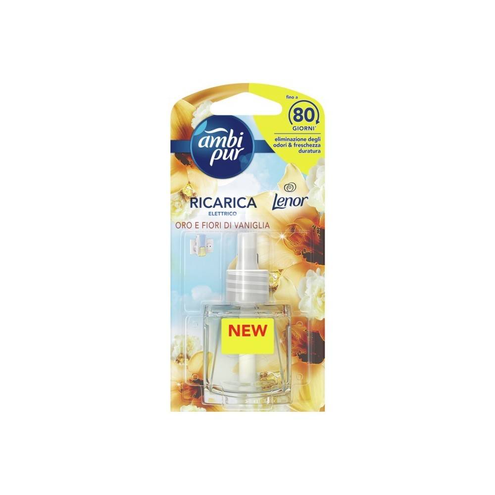 Ambi Pur AMBIPUR ELETTRICO RICARICA LIQUIDA ORO E FIORI DI VANIGLIA 20 ML - Idea  Bellezza