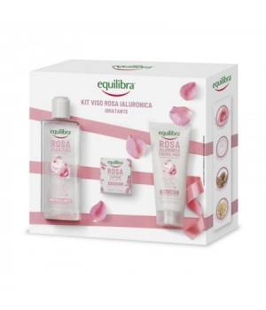 Kit Viso Rosa Ialuronica Idratante Crema Viso + Acqua Pura Rinfrescante + Sapone Detergente