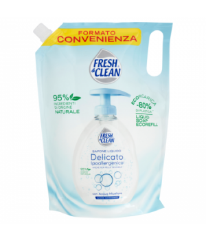 Fresh & Clean Sapone Liquido Delicato Ipoallergenico con Acqua Micellare Ecoricarica 1000 ml