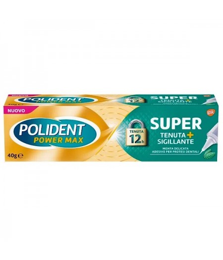 Polident Power Max Super Tenuta Sigillante Adesivo Protesi Dentali Menta Delicata 40g