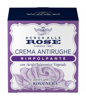 Acqua Alle Rose  Crema Viso Anti-Rughe Rimpolpante Con Acido Ialuronico Vegetale, 50 ml