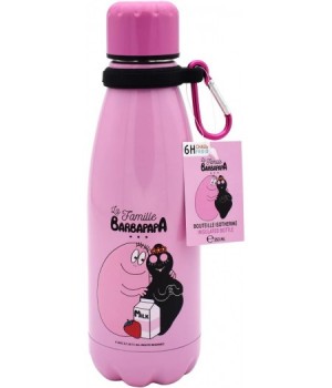 TAKE CARE - Barbapapa, Thermos doppia parete con  Moschettone, 350 ml