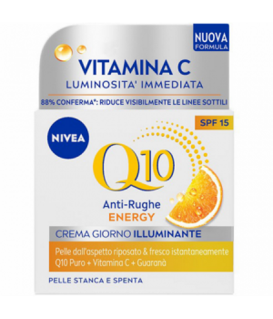 Nivea Viso Q10 Energy Crema Anti-Rughe Giorno Illuminante Spf15 Pelle Stanca E Spenta 50 Ml