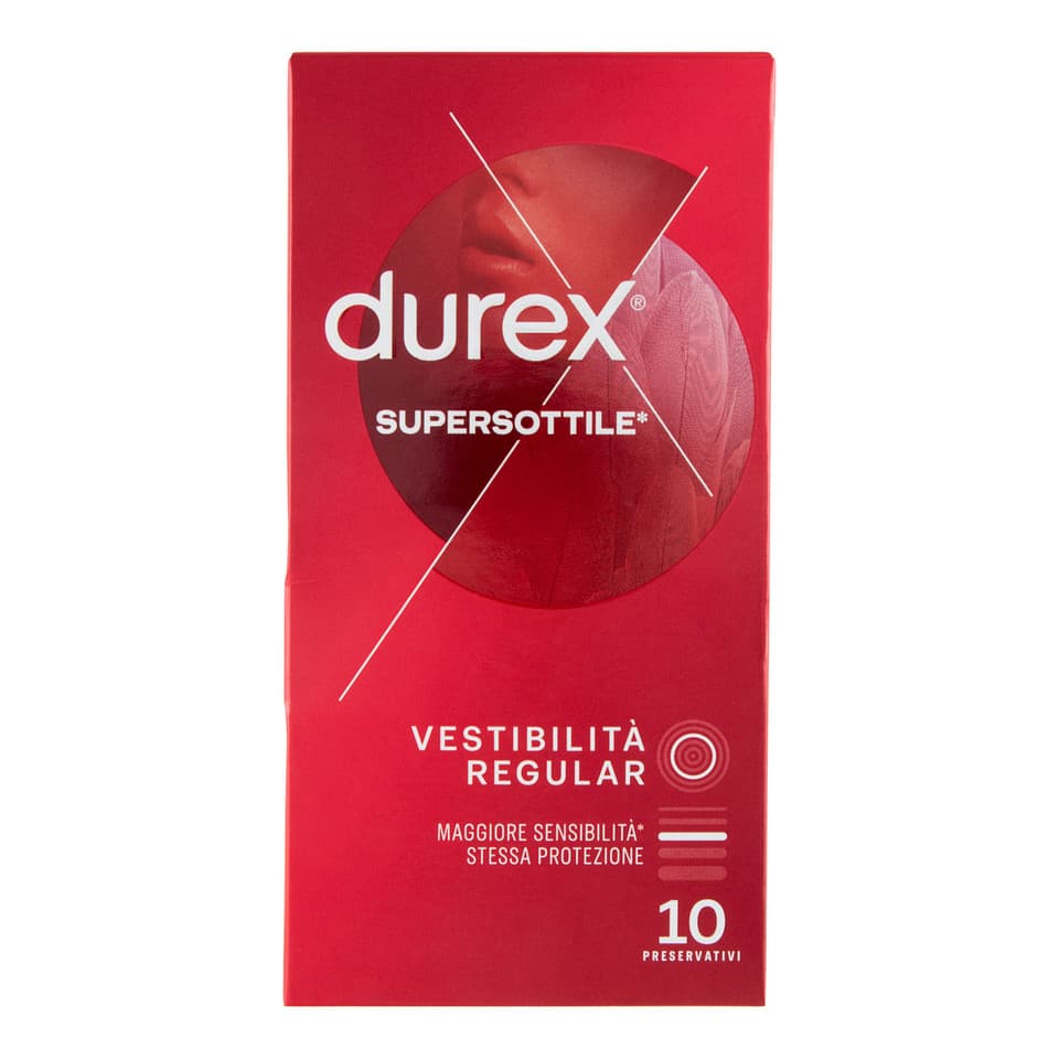 Supersottile Vestibilità Regolare Preservativi Sottili, 10 Profilattici